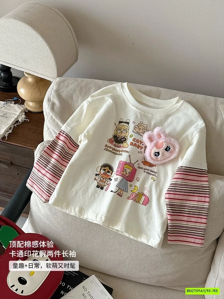 ÁO LABUBU GIẢ 2 LỚP TAY KẺ