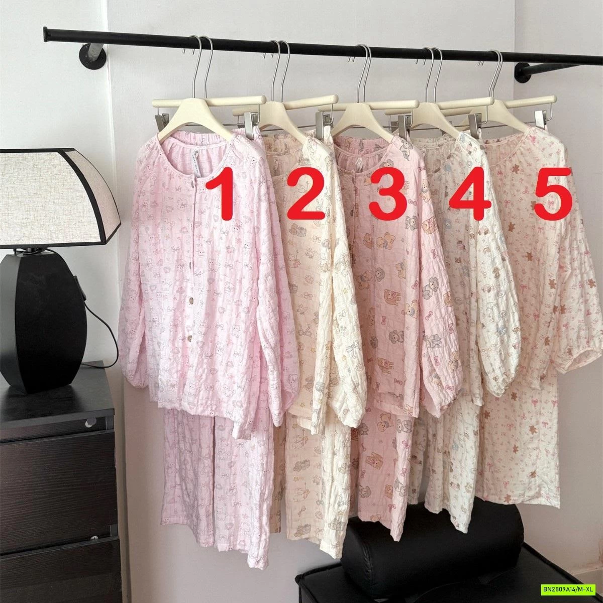 BỘ NGỦ VẢI NHĂN XỐP HỌA TIẾT