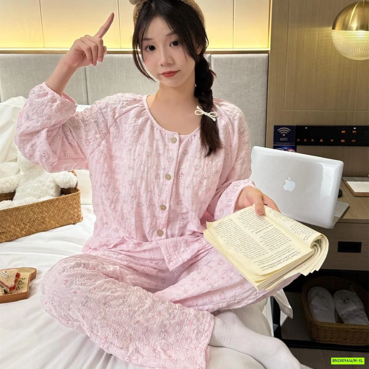 BỘ NGỦ VẢI NHĂN XỐP HỌA TIẾT