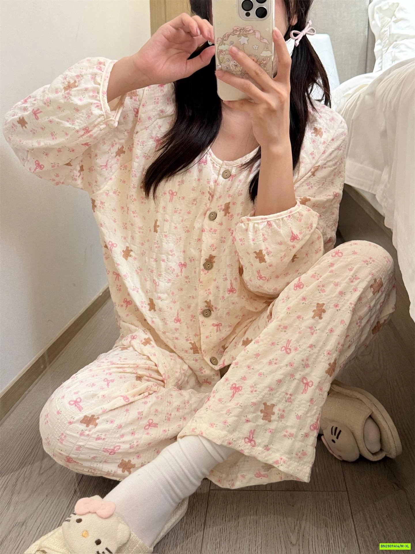 BỘ NGỦ VẢI NHĂN XỐP HỌA TIẾT