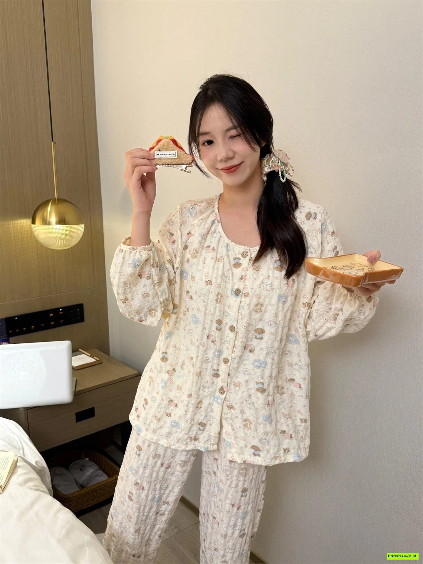 BỘ NGỦ VẢI NHĂN XỐP HỌA TIẾT