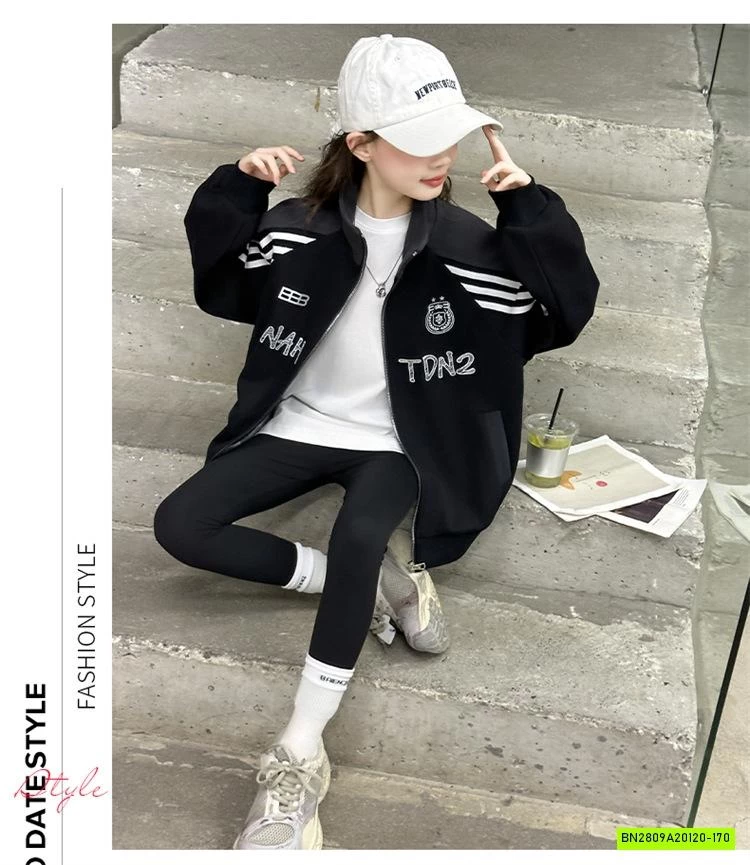 KHOÁC NỈ PHỐI SỌC CỔ BẺ SZ ĐẠI