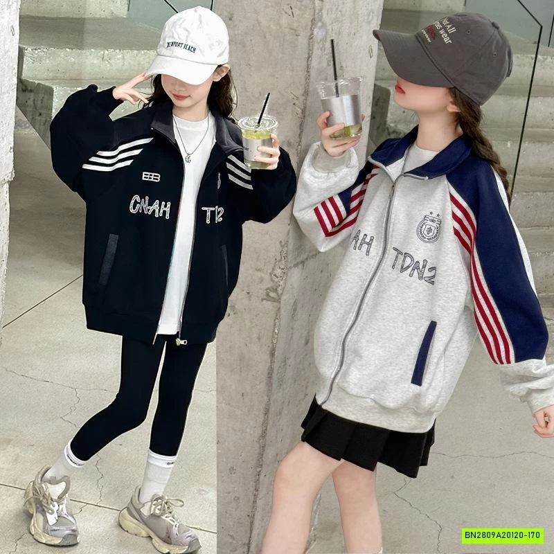 KHOÁC NỈ PHỐI SỌC CỔ BẺ SZ ĐẠI