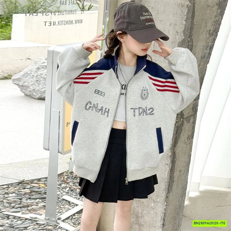 KHOÁC NỈ PHỐI SỌC CỔ BẺ SZ ĐẠI