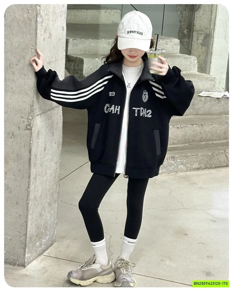 KHOÁC NỈ PHỐI SỌC CỔ BẺ SZ ĐẠI