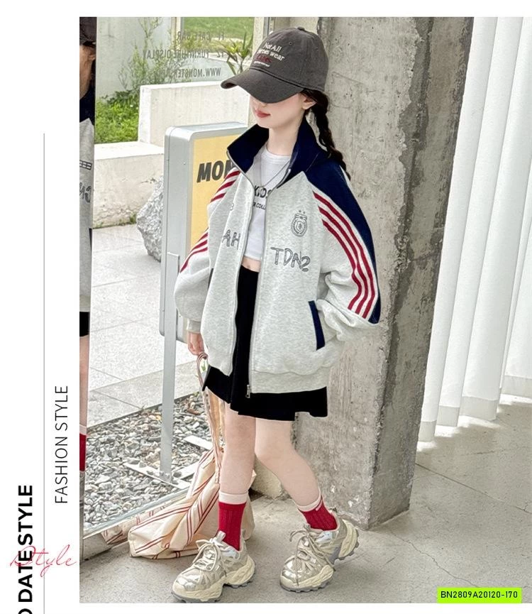 KHOÁC NỈ PHỐI SỌC CỔ BẺ SZ ĐẠI