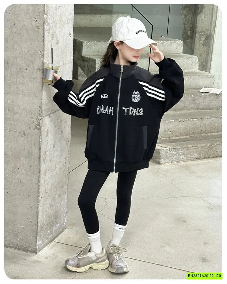 KHOÁC NỈ PHỐI SỌC CỔ BẺ SZ ĐẠI