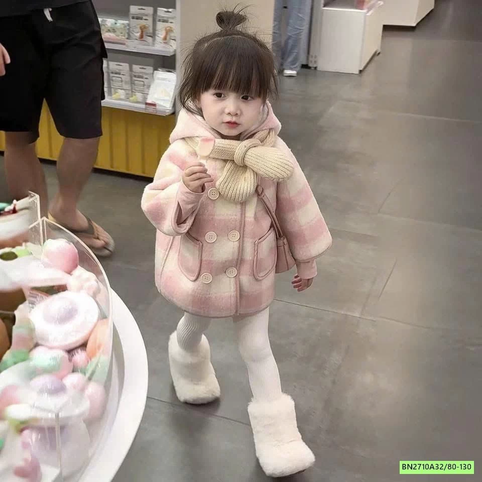 KHOÁC CARO HỒNG LÓT LÔNG