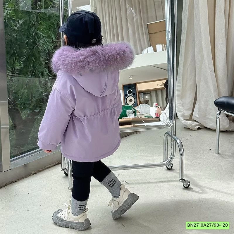 KHOÁC PARKA TÍM MŨ LÔNG