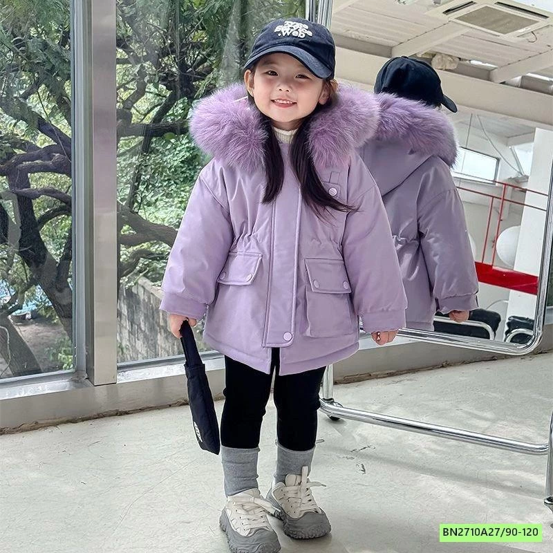 KHOÁC PARKA TÍM MŨ LÔNG