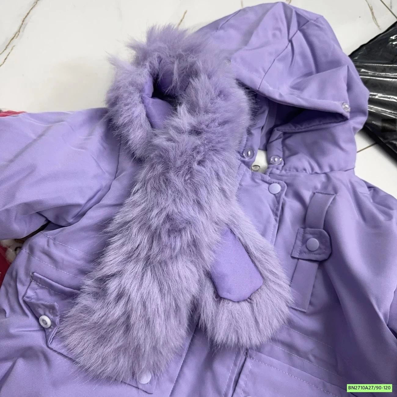 KHOÁC PARKA TÍM MŨ LÔNG