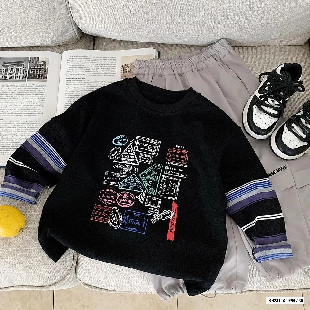 ÁO NỈ PHỐI TAY KẺ