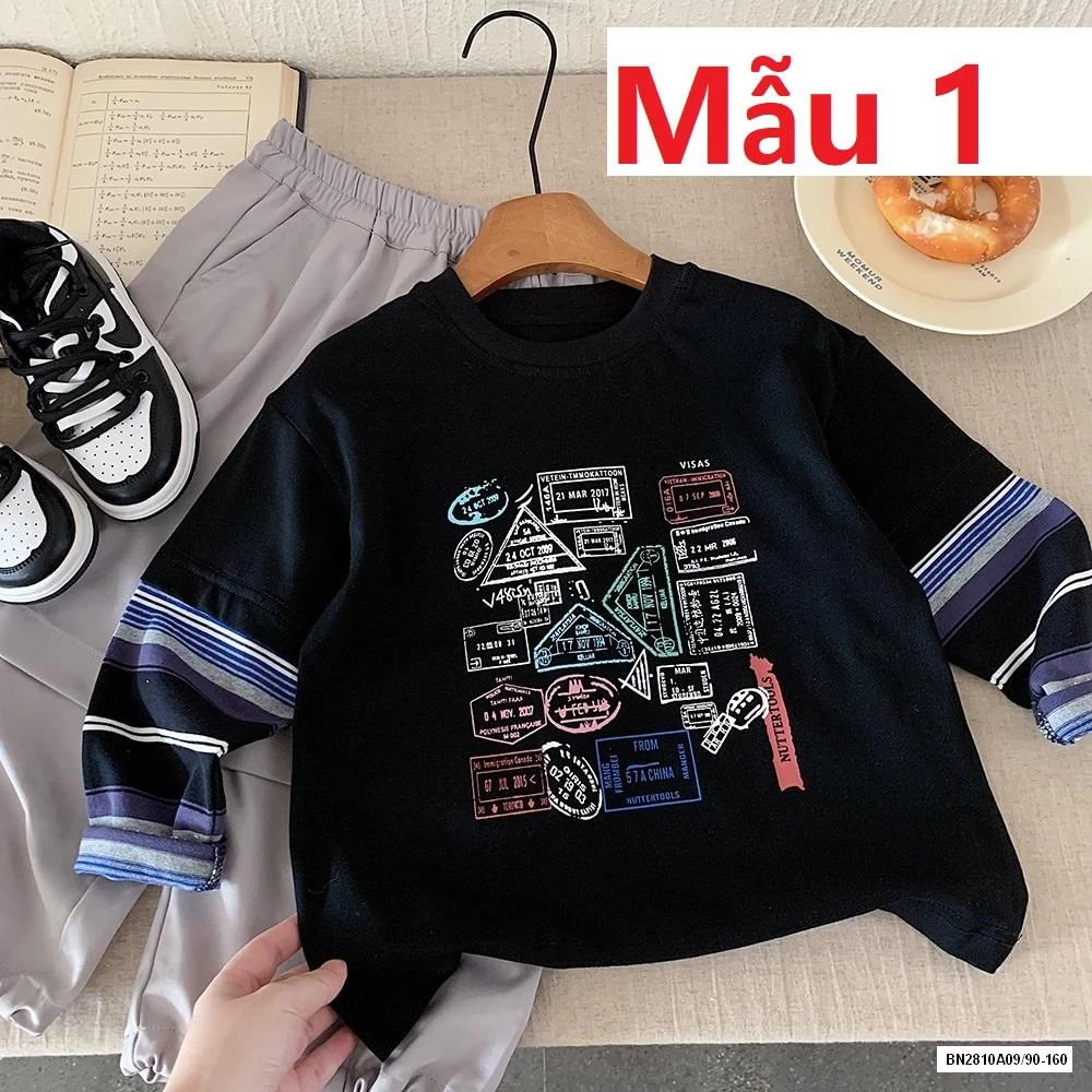 ÁO NỈ PHỐI TAY KẺ