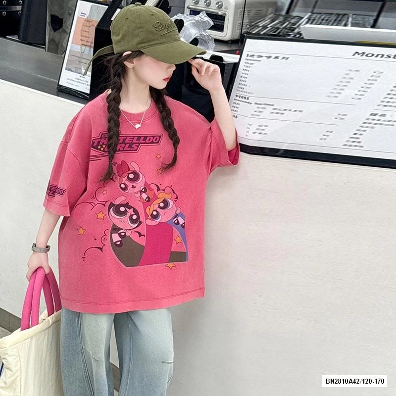 ÁO THUN HỒNG MIX JEANS BAGGY