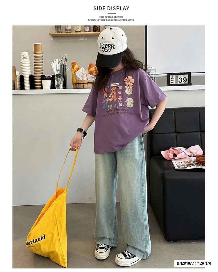 ÁO THUN GẤU MIX JEANS SUÔNG