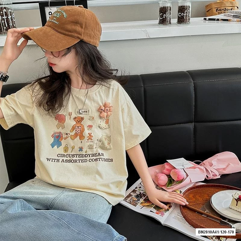 ÁO THUN GẤU MIX JEANS SUÔNG