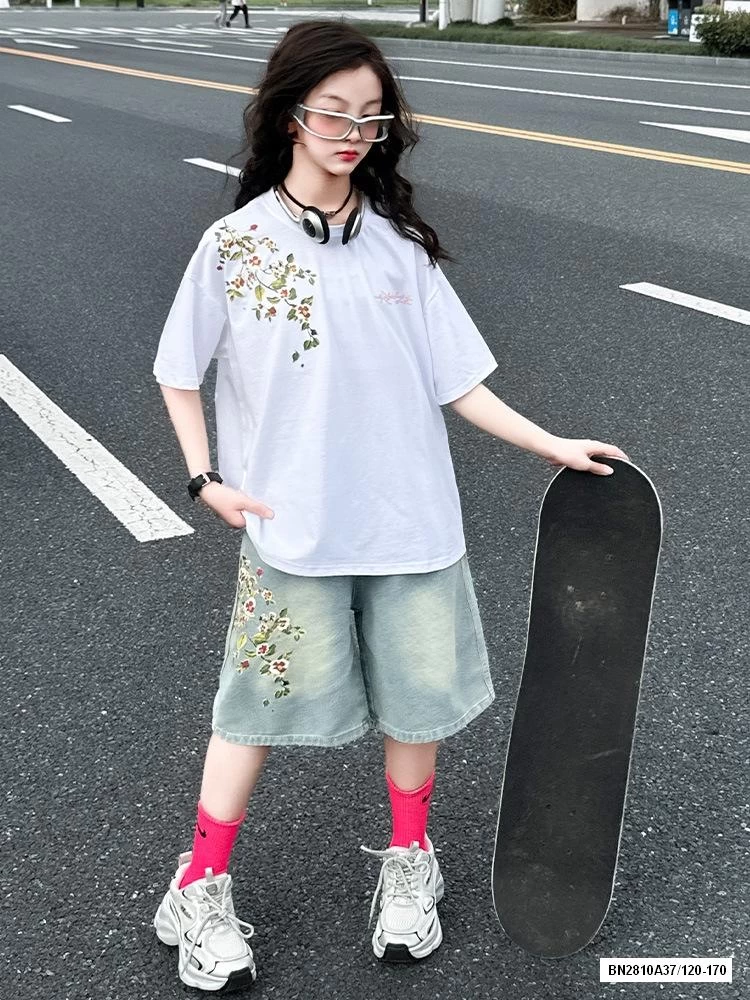 SÉT ÁO IN HOA MIX SHORT JEANS