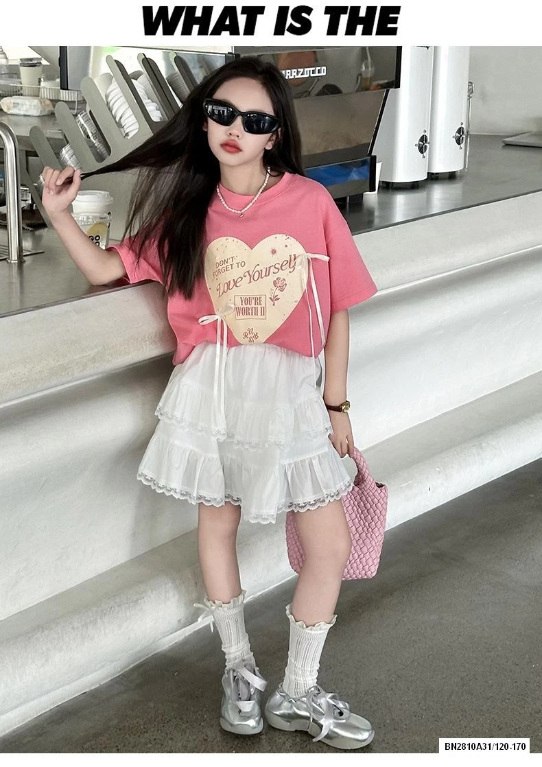 SÉT ÁO HỒNG MIX CV TRẮNG