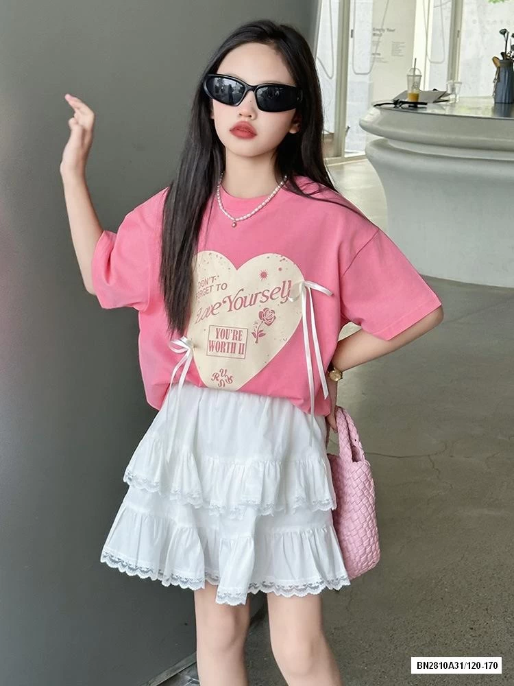 SÉT ÁO HỒNG MIX CV TRẮNG