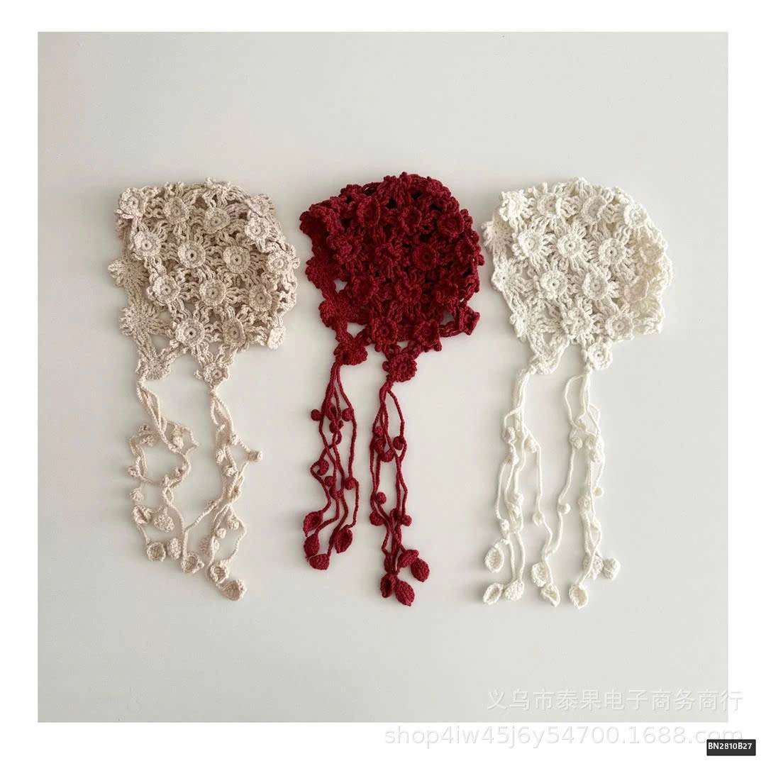 MŨ LEN HOA THỜI TRANG CHO BÉ