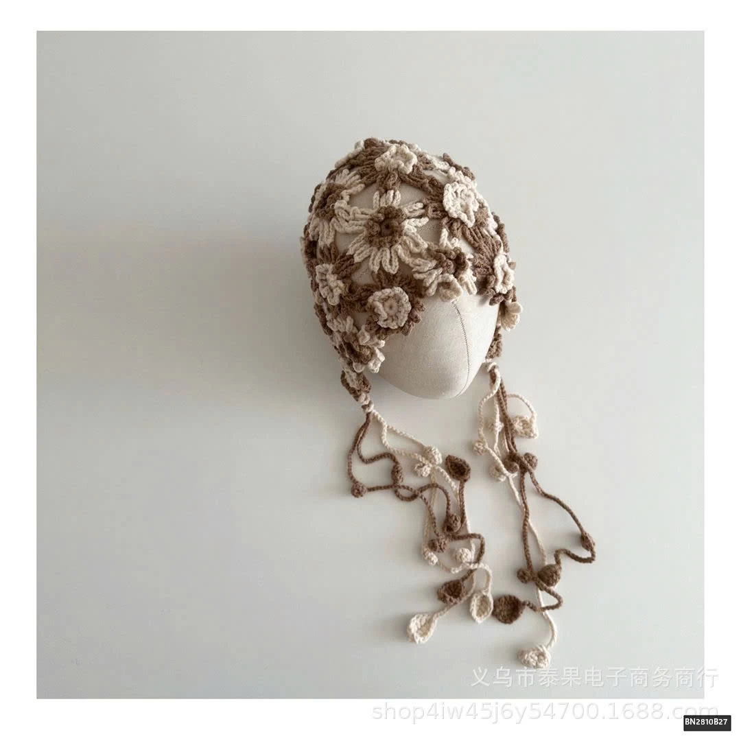 MŨ LEN HOA THỜI TRANG CHO BÉ