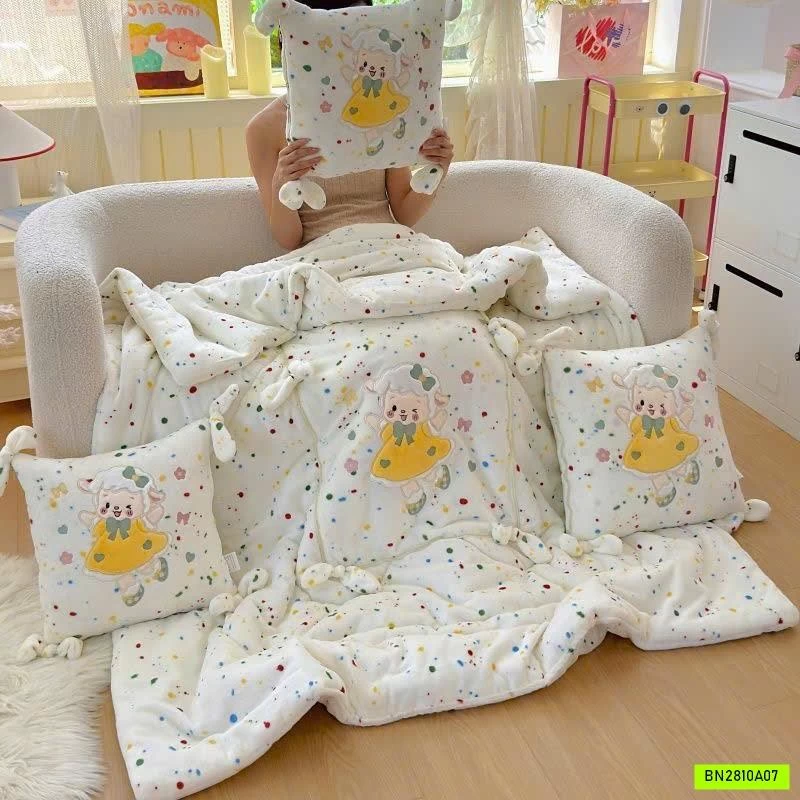 BỘ CHĂN GỐI 2IN1 BĂNG NHUNG