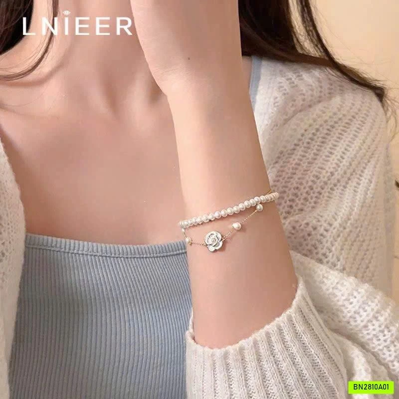 VÒNG TAY HÌNH HOA TRÀ XINH XỈU LNIEER