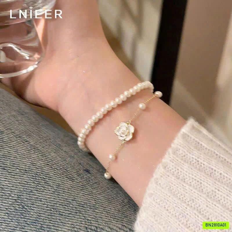 VÒNG TAY HÌNH HOA TRÀ XINH XỈU LNIEER