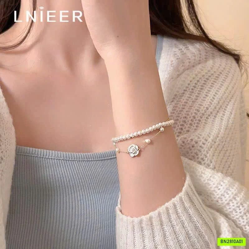 VÒNG TAY HÌNH HOA TRÀ XINH XỈU LNIEER