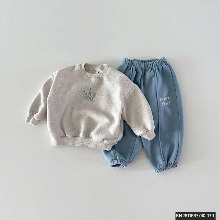 BỘ NỈ 2 MÀU ILOVEYOU