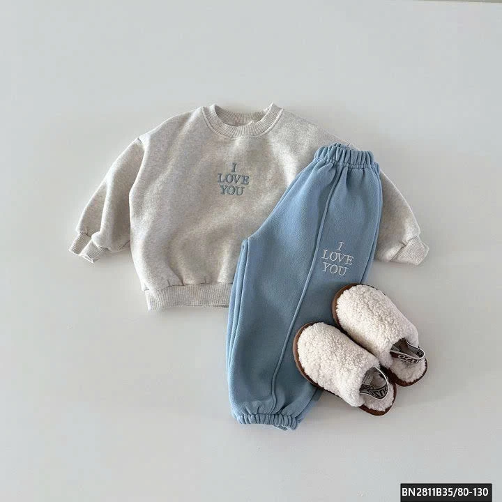 BỘ NỈ 2 MÀU ILOVEYOU