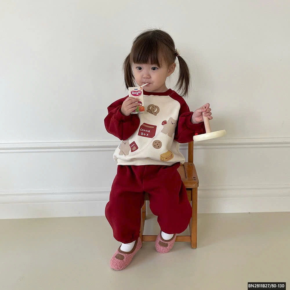 BỘ NỈ GẤU PHỐI MÀU LÓT LÔNG