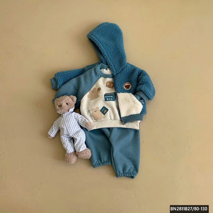 BỘ NỈ GẤU PHỐI MÀU LÓT LÔNG