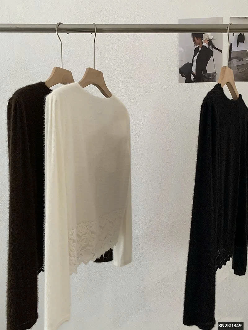 ÁO LEN PHỐI REN SANG CHẢNH