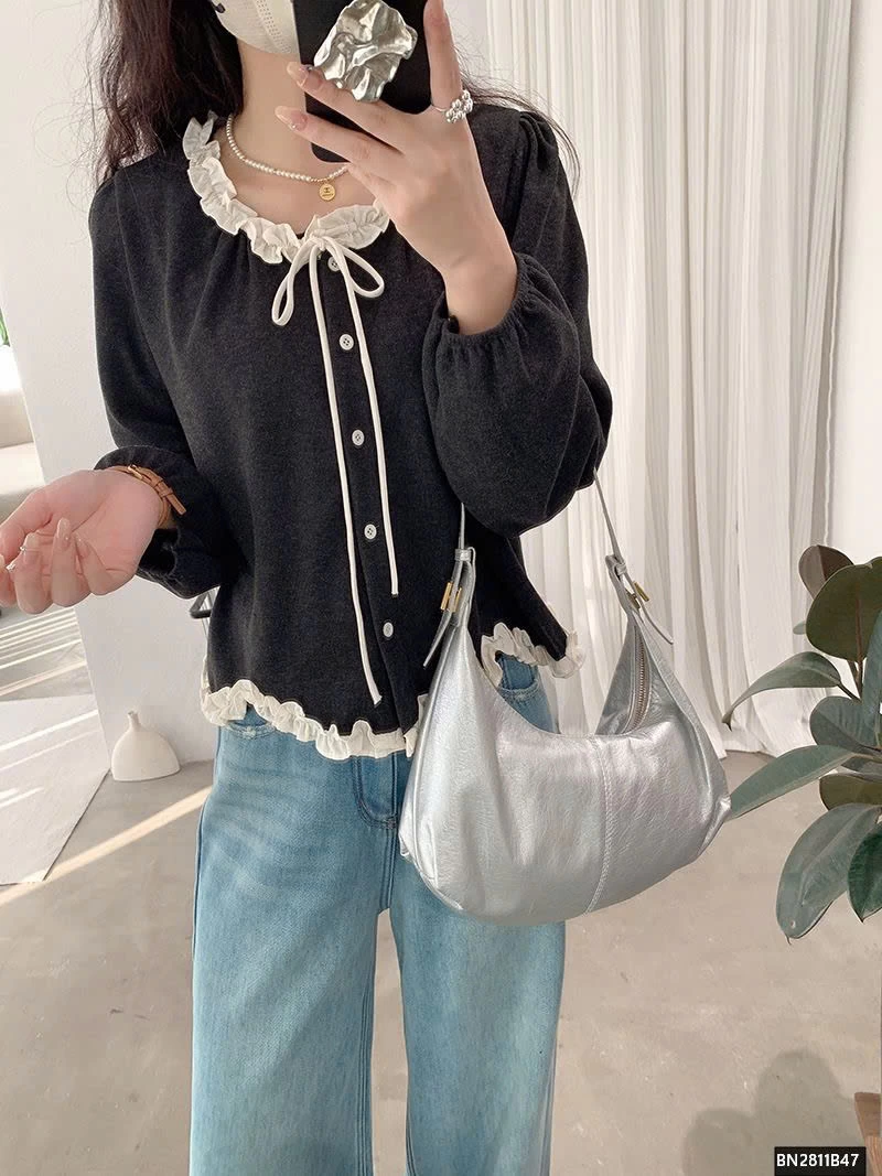 ÁO THUN NỮ PHỐI BÈO TIỂU THƯ