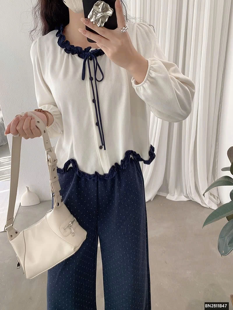 ÁO THUN NỮ PHỐI BÈO TIỂU THƯ