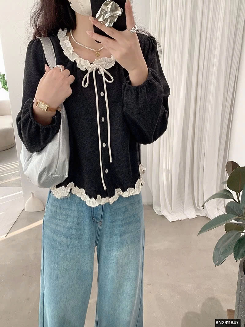 ÁO THUN NỮ PHỐI BÈO TIỂU THƯ