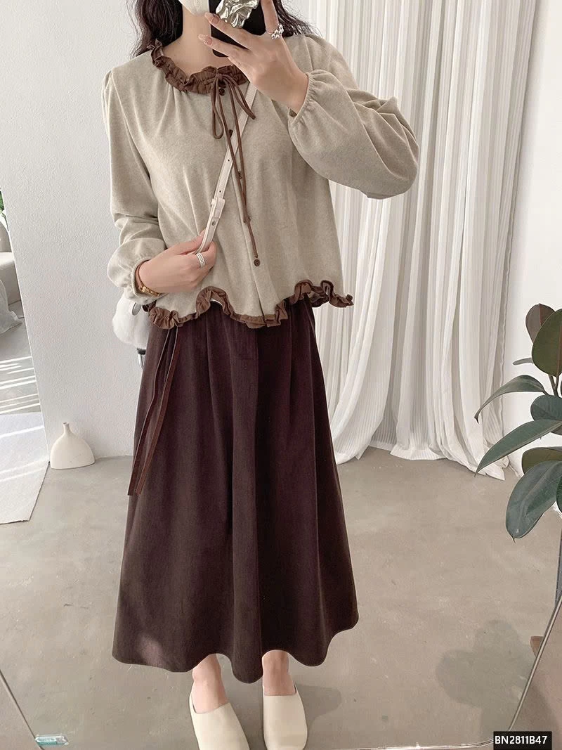 ÁO THUN NỮ PHỐI BÈO TIỂU THƯ