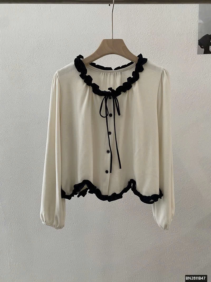 ÁO THUN NỮ PHỐI BÈO TIỂU THƯ