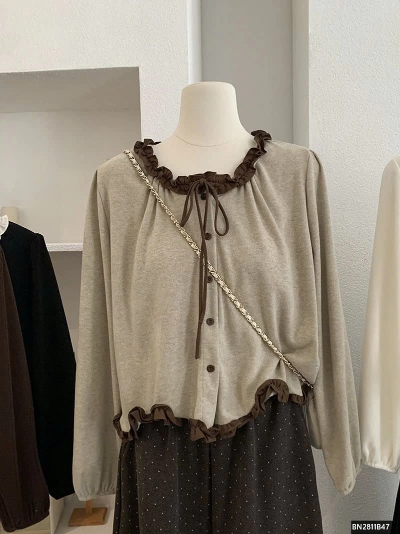 ÁO THUN NỮ PHỐI BÈO TIỂU THƯ