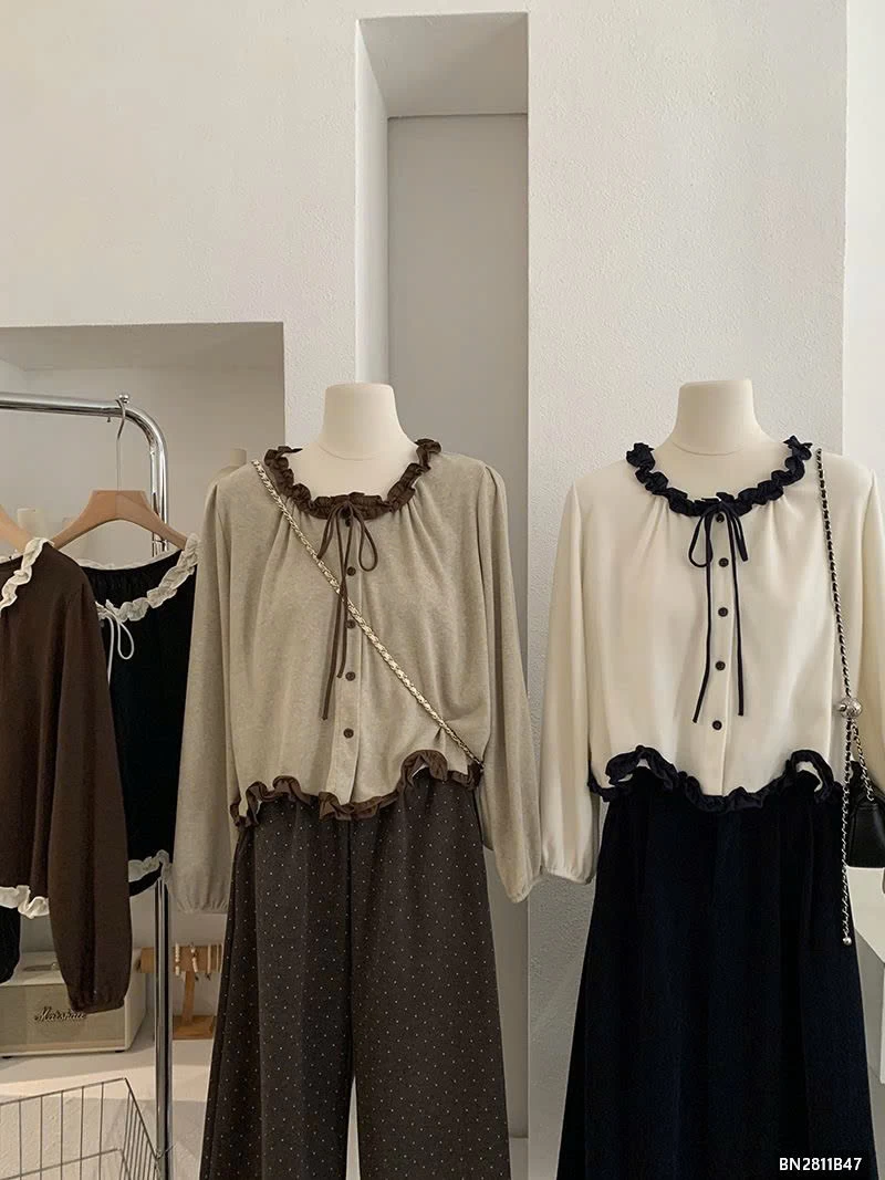 ÁO THUN NỮ PHỐI BÈO TIỂU THƯ