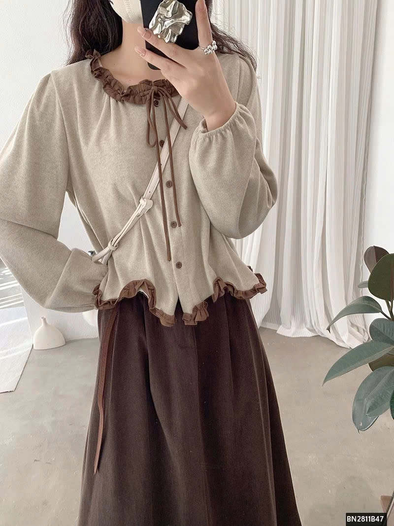 ÁO THUN NỮ PHỐI BÈO TIỂU THƯ