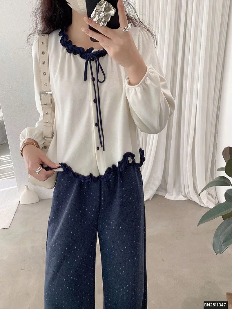 ÁO THUN NỮ PHỐI BÈO TIỂU THƯ