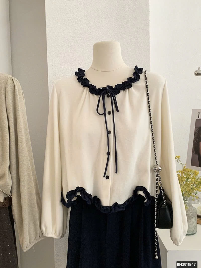 ÁO THUN NỮ PHỐI BÈO TIỂU THƯ