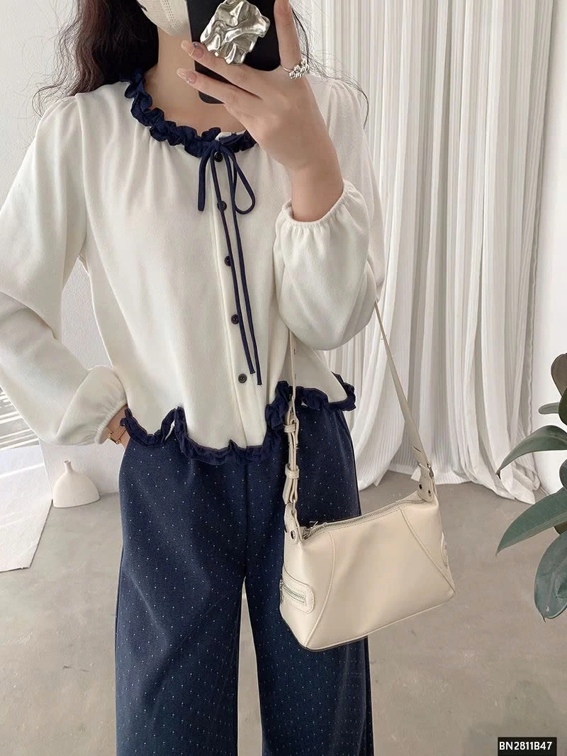 ÁO THUN NỮ PHỐI BÈO TIỂU THƯ