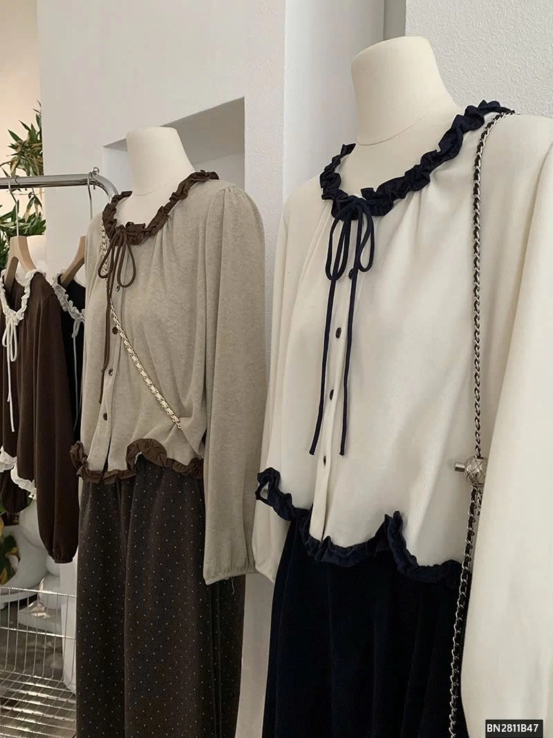 ÁO THUN NỮ PHỐI BÈO TIỂU THƯ