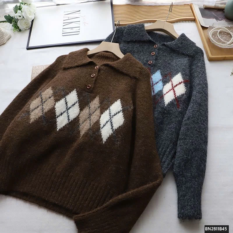 ÁO LEN QUẢ TRÁM CỔ POLO