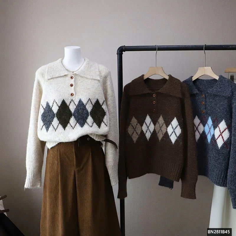 ÁO LEN QUẢ TRÁM CỔ POLO