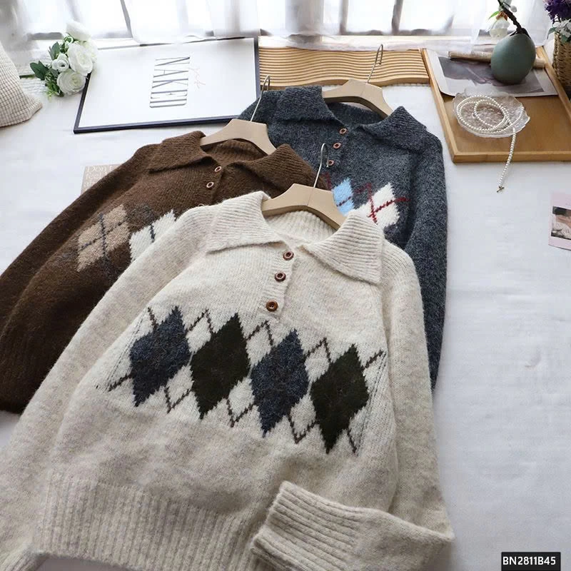 ÁO LEN QUẢ TRÁM CỔ POLO