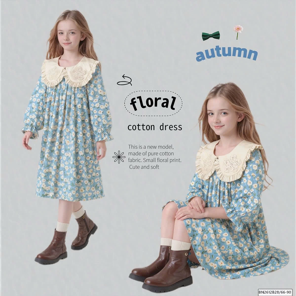 BODY, VÁY HOA MÀU XANH CỔ SEN